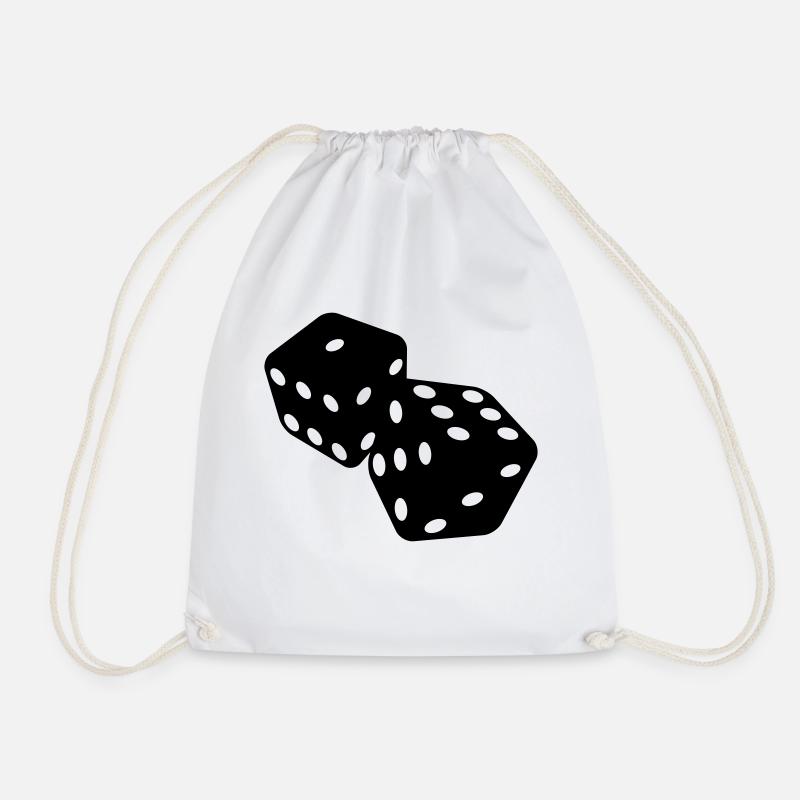Dice - Drawstring Bag - white