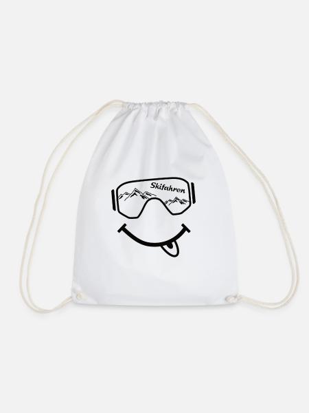Skibrille Gesicht - Skiurlaub - Skifahren - Turnbeutel - Weiß