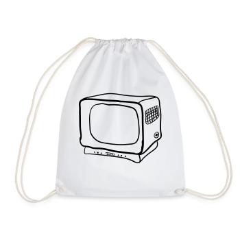 alter Fernseher - Turnbeutel - Weiß - Vorne