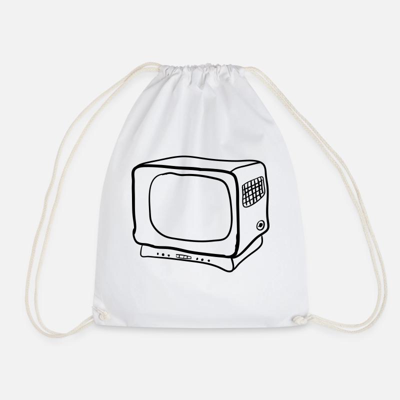 alter Fernseher - Turnbeutel - Weiß