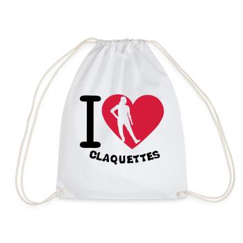 love claquettes i coeur 2 - Sac de sport léger - blanc - Devant