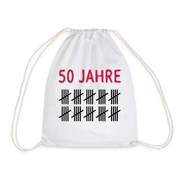 50 years - Drawstring Bag - white - Front