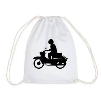 Fahrzeug - Simson Schwalbe - Turnbeutel - Weiß - Vorne