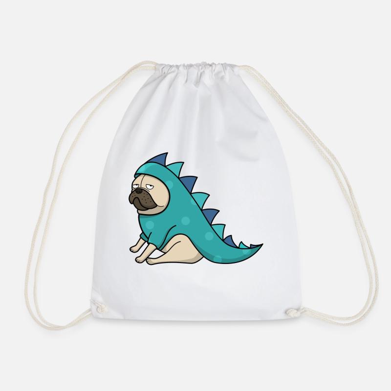 Dino Pug - Turnbeutel - Weiß