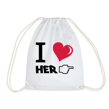 i_love_her - Turnbeutel - Weiß - Vorne