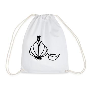 Garlic - Drawstring Bag - white - Front