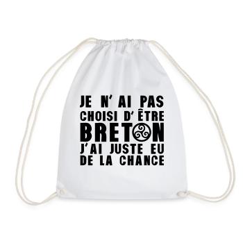 pas choisi etre breton juste chance - Sac de sport léger - blanc - Devant
