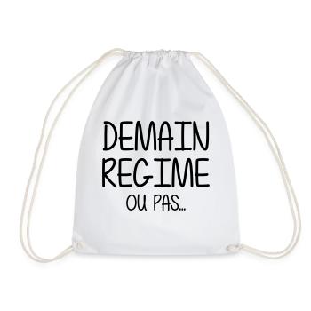 Régime - Diète - Gros - Grosse - Humour - Marrant - Sac de sport léger - blanc - Devant