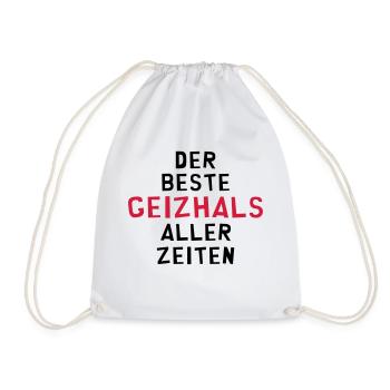 Geizhals - Geizkrägin - Geiz - Geizig - Geld - Turnbeutel - Weiß - Vorne