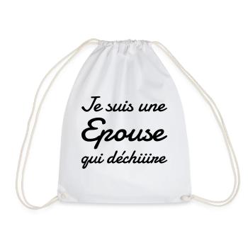 Epoux Mari Mariage Femme Wedding Amour Love - Drawstring Bag - white - Front