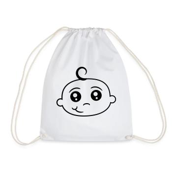 tête visage heureux courir mignon couche mignon en - Sac de sport léger - blanc - Devant