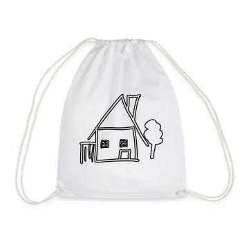 home - Drawstring Bag - white - Front