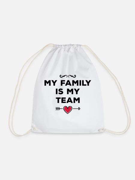 my family is my team heart - Turnbeutel - Weiß