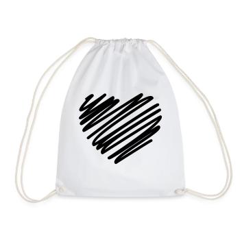 Coups de coeur comique brosse dessin au trait coeur poison - Sac de sport léger - blanc - Devant