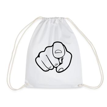 Main pointée du doigt - Sac de sport léger - blanc - Devant
