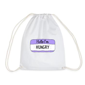 Hello im hungry, funny T-shirt - Drawstring Bag - white - Front