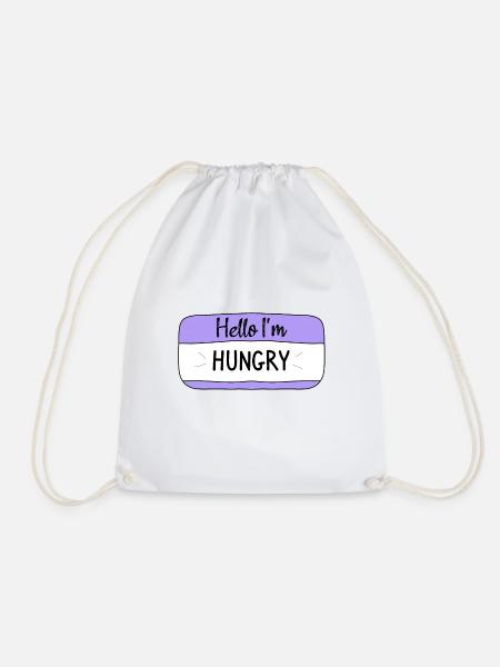 Hallo, ich bin hungrig, lustiges T-Shirt - Turnbeutel - Weiß