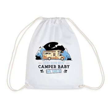 Camper Baby On Tour Wohnmobil Outdoor Geschenk - Turnbeutel - Weiß - Vorne