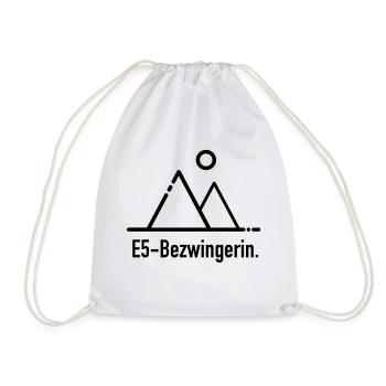 E5 Bezwingerin - für Alpenüberquerer - Turnbeutel - Weiß - Vorne