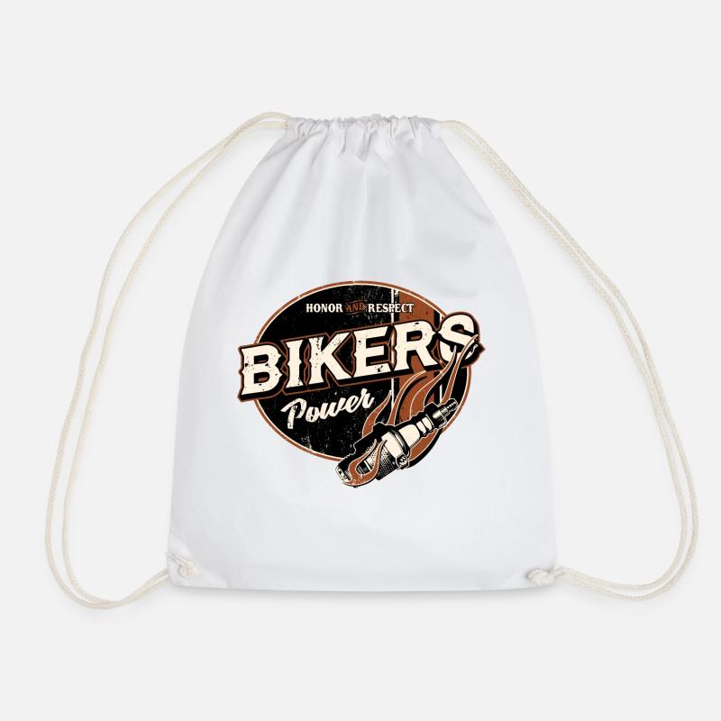BIKER POWER - Turnbeutel - Weiß