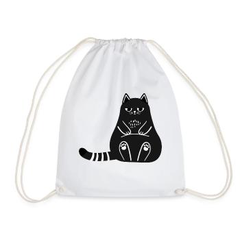 Noir de chat noir - Sac de sport léger - blanc - Devant