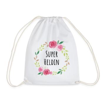 Super Heldin Feministin Muttertag Geschenk Blumen - Turnbeutel - Weiß - Vorne