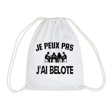 je peux pas j'ai belote - Sac de sport léger - blanc - Devant