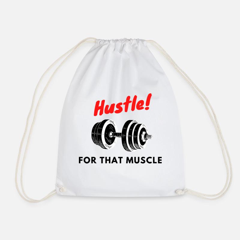 Hustle for that muscle BF - Turnbeutel - Weiß