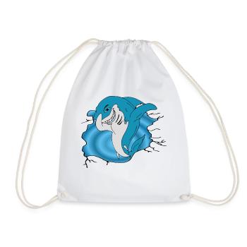 Shark / Hai - Turnbeutel - Weiß - Vorne