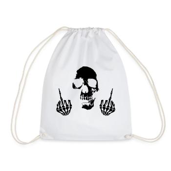 skull moyen-doigt - Sac de sport léger - blanc - Devant