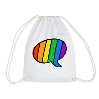 LGBT Gay Lesbian CSD / Pride Sprechblase - Turnbeutel - Weiß - Vorne