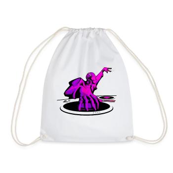 disc jockey - Drawstring Bag - white - Front