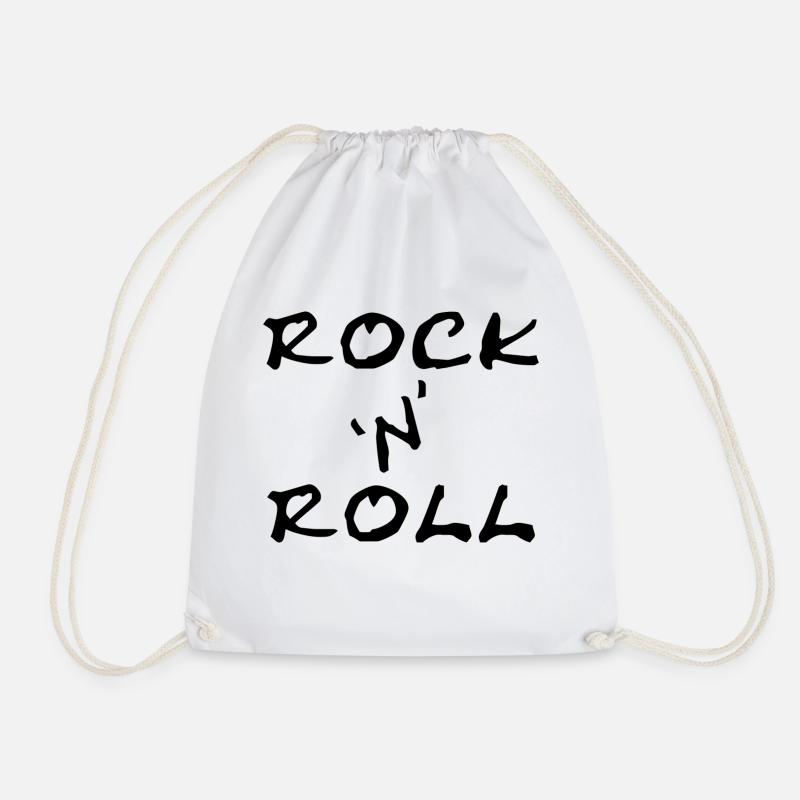 Rock 'n' Roll - Drawstring Bag - white