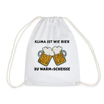 KLIMA IST WIE BIER - Turnbeutel - Weiß - Vorne