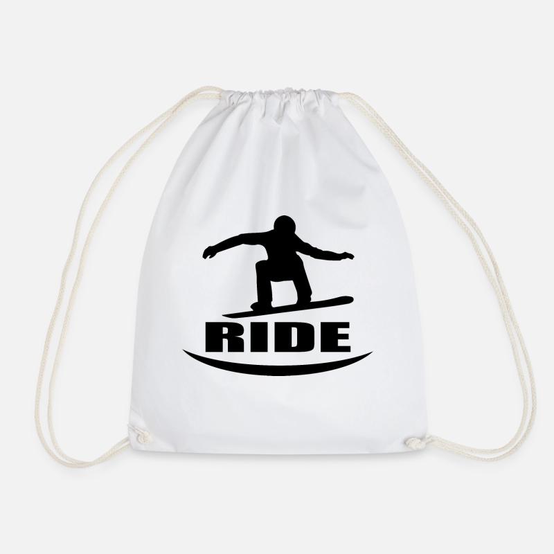 Snowboard Snowboarder - Turnbeutel - Weiß