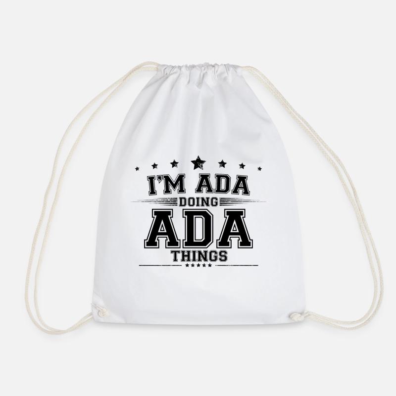 i’m Ada doing Ada things - Drawstring Bag - white