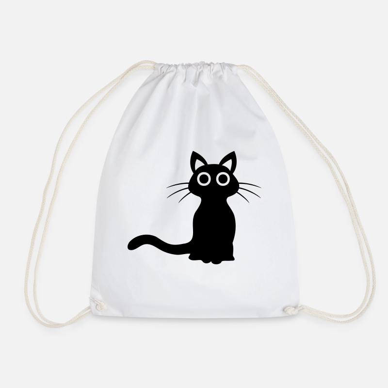 Niedliche schwarze Katze - Turnbeutel - Weiß