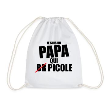 je suis papa qui picole - cadeau papa anniversaire - Sac de sport léger - blanc - Devant