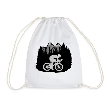 Mountain Bike Rider - Drawstring Bag - white - Front