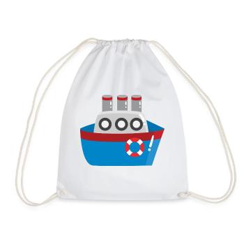 Ship - Drawstring Bag - white - Front