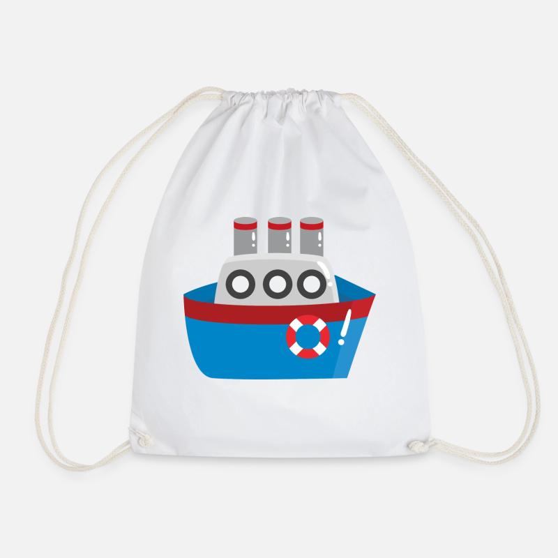 Ship - Drawstring Bag - white