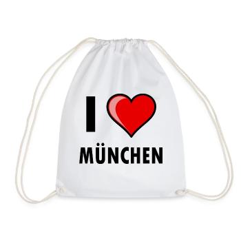 München I Love München - Turnbeutel - Weiß - Vorne