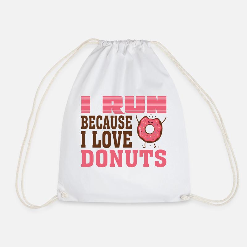 I Run Because I Love Donuts - Turnbeutel - Weiß