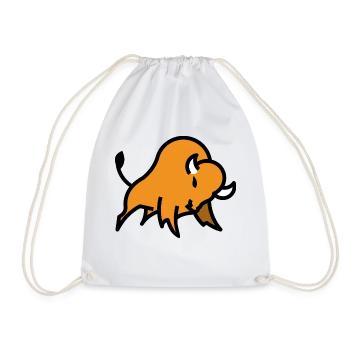 Bison logo - Turnbeutel - Weiß - Vorne