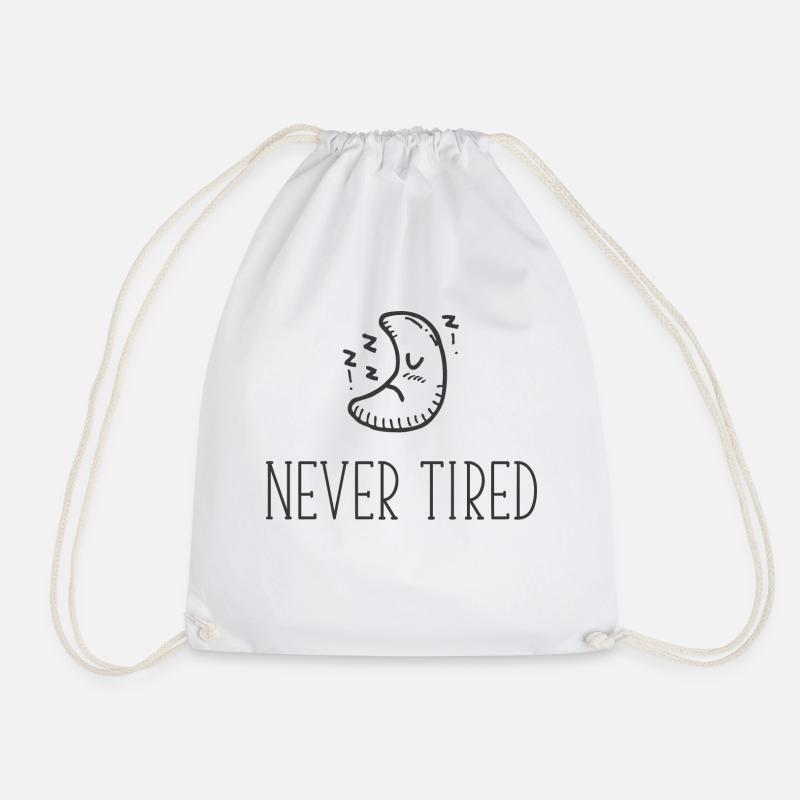 Never Tired Mond zzz - Turnbeutel - Weiß