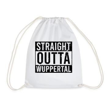 Straight outta Wuppertal black - Turnbeutel - Weiß - Vorne