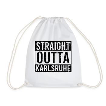 Straight outta Karlsruhe black - Turnbeutel - Weiß - Vorne