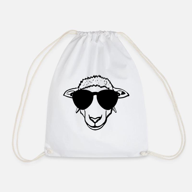 Schaf mit Sonnenbrille Schafliebhaber Cooles Schaf - Turnbeutel - Weiß