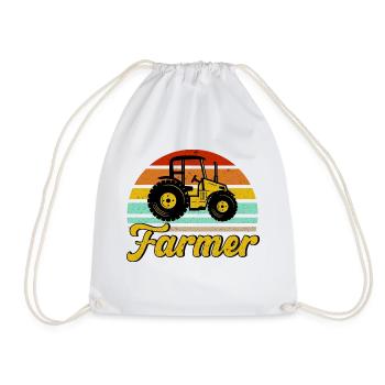 Landwirtschaft Traktor Viehzüchter Geschenk - Turnbeutel - Weiß - Vorne