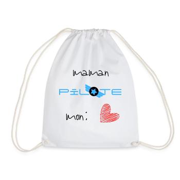 maman pilote mon cœur - Sac de sport léger - blanc - Devant